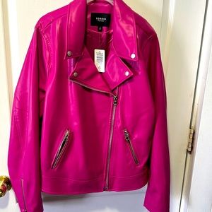Woman’s plus hot pink pleather jacket